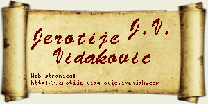Jerotije Vidaković vizit kartica